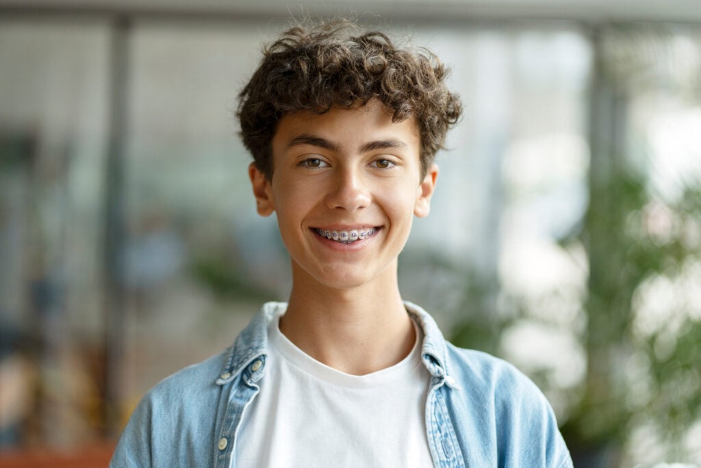 pediatric orthodontic patient with braces